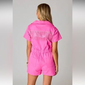 BuddyLove Jessie Crystal Fringe Romper
- Pink size (xs)